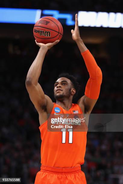 Oshae Brissett of the Syracuse Orange shoots a free throw against the Michigan State Spartans in the second round of the 2018 NCAA Men's Basketball...
