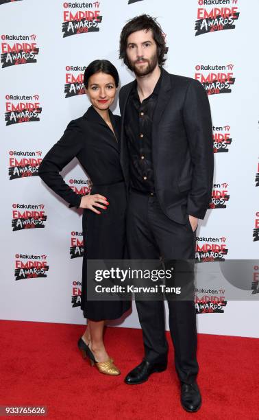 Dina Mousawi and Jim Sturgess attend the Rakuten TV EMPIRE Awards 2018 at The Roundhouse on March 18, 2018 in London, England.