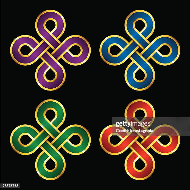 stockillustraties, clipart, cartoons en iconen met knot icons - celtic symbols