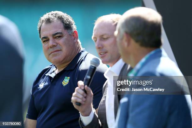 Mal Meninga looks on during the Rugby League Hall of Fame and Immortals Announcement at Sydney Cricket Ground on March 19, 2018 in Sydney, Australia.