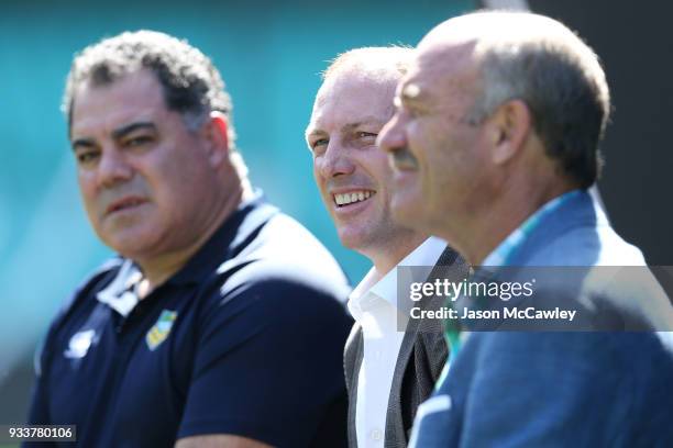 Darren Lockyer looks on during the Rugby League Hall of Fame and Immortals Announcement at Sydney Cricket Ground on March 19, 2018 in Sydney,...
