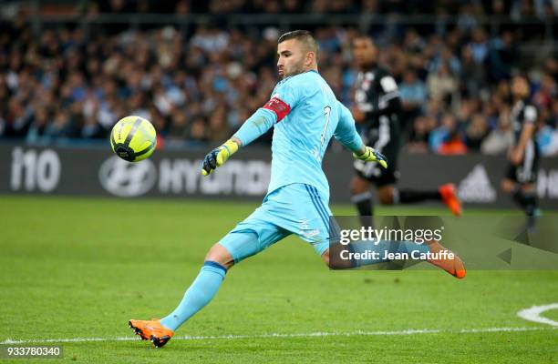 Goalkeeper of Lyon Anthony Lopes during the French Ligue 1 match between Olympique de Marseille OM and Olympique Lyonnais OL at Stade Velodrome on...