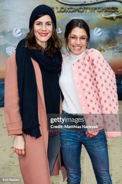 Anna Julia Kapfelsperger and Christina Hecke attend the world premiere of 'Jim Knopf und Lukas der Lokomotivfuehrer' at CineStar on March 18, 2018 in...