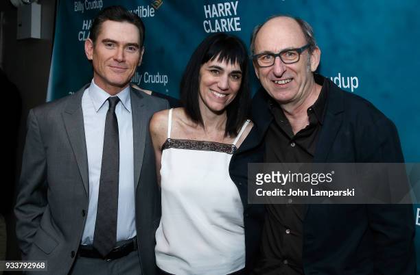 Billy Crudup, Leigh Silverman and David Cale attend "Harry Clarke" opening night at the Minetta Lane Theatre on March 18, 2018 in New York City.
