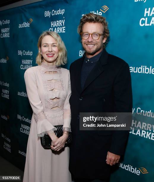 Naomi Watts and Simon Baker attend "Harry Clarke" opening night at the Minetta Lane Theatre on March 18, 2018 in New York City.