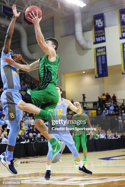 Oregon Ducks guard Payton Pritchard shoots during a National Invitation Tournament game between the Marquette Golden Eagles and the Oregon Ducks at...