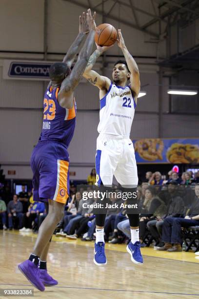 Michael Gbinije of the Santa Cruz Warriors shoots the ball during the game against the Northern Arizona Suns during a G-League game on March 18, 2018...