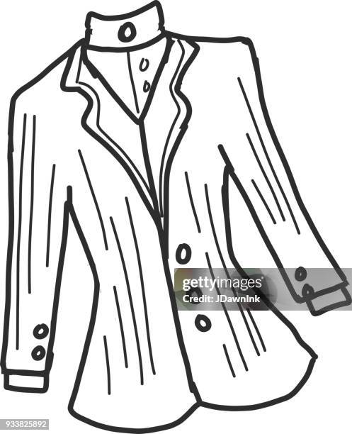 icon drawing of a horse riding jacket - riding habit stock illustrations