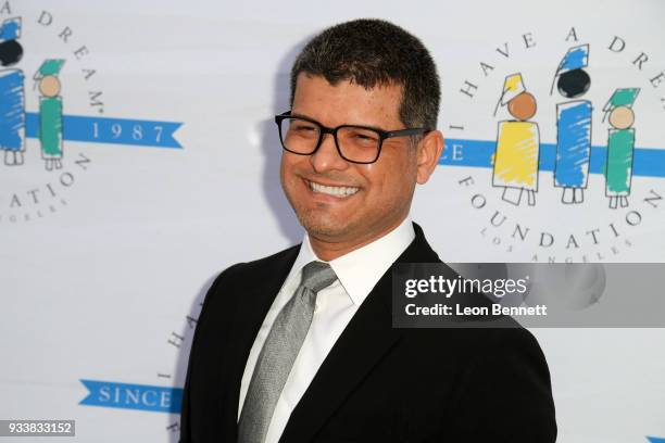 Actor Rey Herrera attends the "I Have A Dream" Foundation's 5th Annual Los Angeles' Dreamer Dinner at Skirball Cultural Center on March 18, 2018 in...