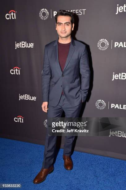 Kumail Nanjiani attends HBO's Silicon Valley Panel at PaleyFest 2018 at The Kodak Theatre on March 18, 2018 in Hollywood, California.