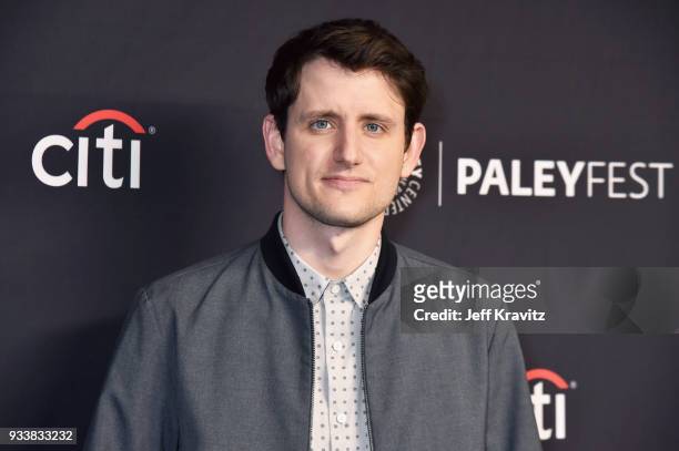 Zach Woods attends HBO's Silicon Valley Panel at PaleyFest 2018 at The Kodak Theatre on March 18, 2018 in Hollywood, California.