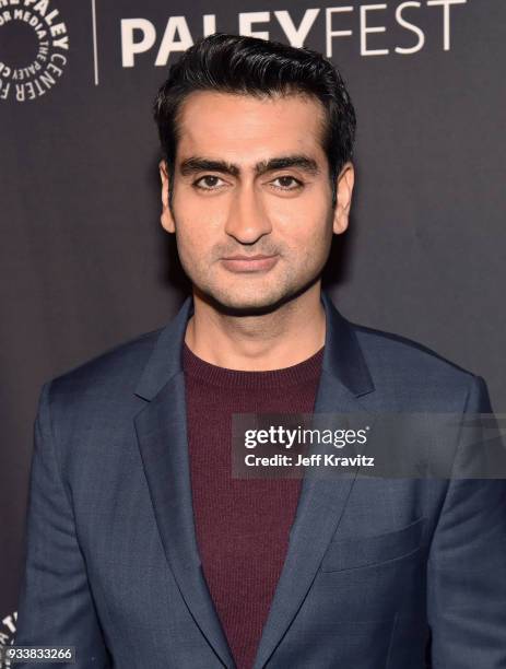 Kumail Nanjiani attends HBO's Silicon Valley Panel at PaleyFest 2018 at The Kodak Theatre on March 18, 2018 in Hollywood, California.