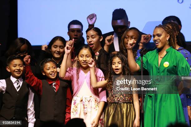 The Dreamers speak during the "I Have A Dream" Foundation's 5th Annual Los Angeles' Dreamer Dinner at Skirball Cultural Center on March 18, 2018 in...