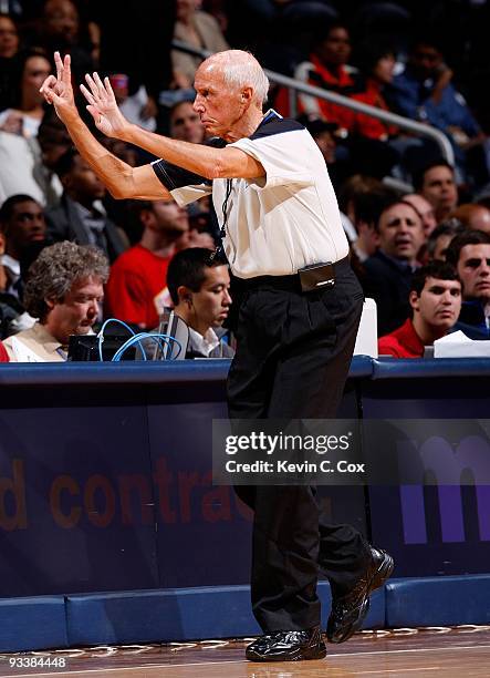 Referee Dick Bavetta during the game between the Atlanta Hawks and the Houston Rockets at Philips Arena on November 20, 2009 in Atlanta, Georgia....