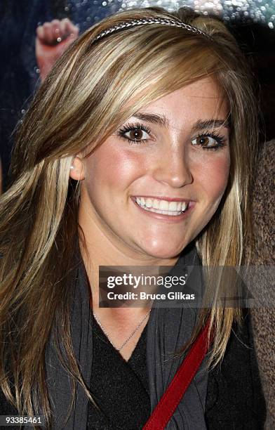 Exclusive Coverage* Jamie Lynn Spears poses at the hit musical "Rock of Ages" on Broadway at The Brooks Atkinson Theatre on November 24, 2009 in New...