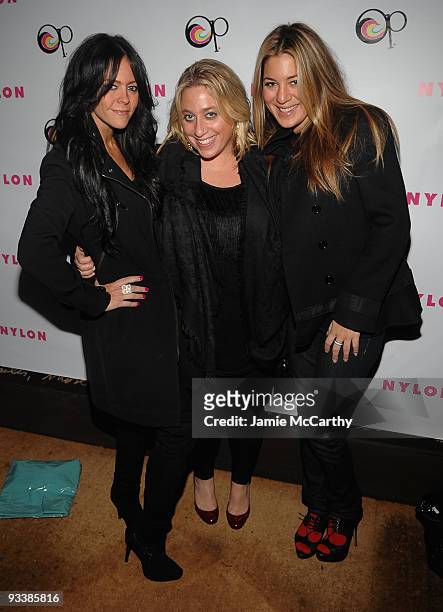 Allison Melnick, Lissette Sand Freedman and Dani Stahl attends the Nylon Magazine Official After-Party For Cobra Starship & Boys Like Girls OP Fall...