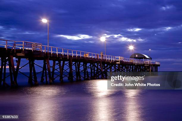 henley beach jetty  south australia - henley beach stock pictures, royalty-free photos & images