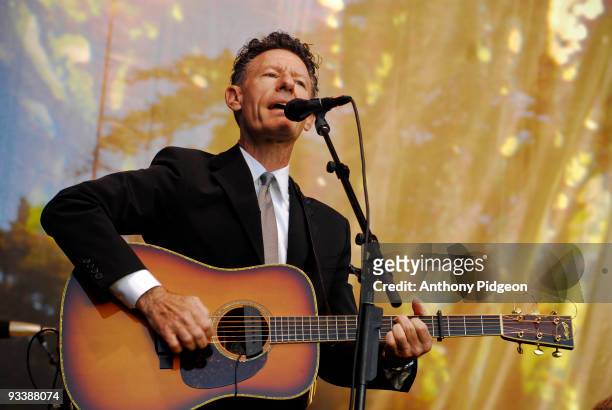 Lyle Lovett and his Large Band perform on stage at the Hardly Strictly Bluegrass festival in Golden Gate Park, San Francisco, California, USA on...