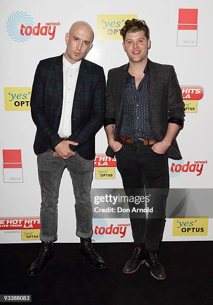 Phrase and Daniel Merriweather arrive at the official launch party for "The Hot Hits Live from LA", a new radio show hosted by Andrew G on the Today...