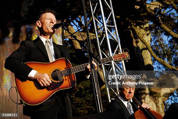 Lyle Lovett and his Large Band perform on stage at the Hardly Strictly Bluegrass festival in Golden Gate Park, San Francisco, California, USA on...