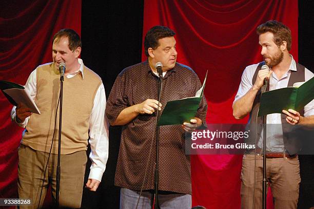 Richard Kind, Steve Schirippa and Ryan Reynolds perform onstage at "Celebrity Autobiography: in Their Own Words" at The Triad Theater on November 23,...