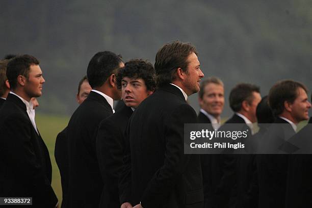 Rory McIlroy of Northern Ireland during the Opening Ceremony of the Omega Mission Hills World Cup played over the Olazabal Course on November 25,...