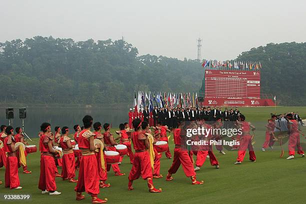 Chinease dancers and performers during the Opening Ceremony of the Omega Mission Hills World Cup played over the Olazabal Course on November 25, 2009...