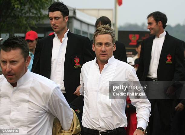 Ian Poulter of England after the opening ceremony during the Opening Ceremony of the Omega Mission Hills World Cup played over the Olazabal Course on...