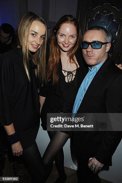 Lily Cole and Damien Hirst attend the the after-party for Damien Hirst's latest exhibition "Nothing Matters" at No 1 Marylebone on November 24, 2009...