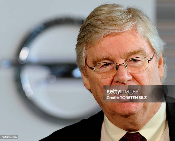General Motors Europe interim chairman Nick Reilly addresses a press conference after talks with Thuringia's State Premier Christine Lieberknecht at...