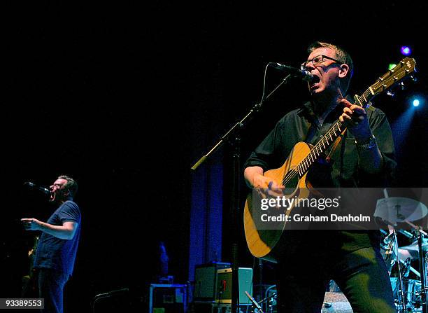 Craig Reid and Charlie Reid of the Proclaimers perform on stage at the Enmore Theatre on November 25, 2009 in Sydney, Australia.