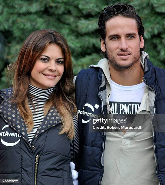 Tennis player Feliciano Lopez and Maria Jose Suarez attend the Christmas Season opening at Portaventura on November 25, 2009 in Barcelona, Spain.