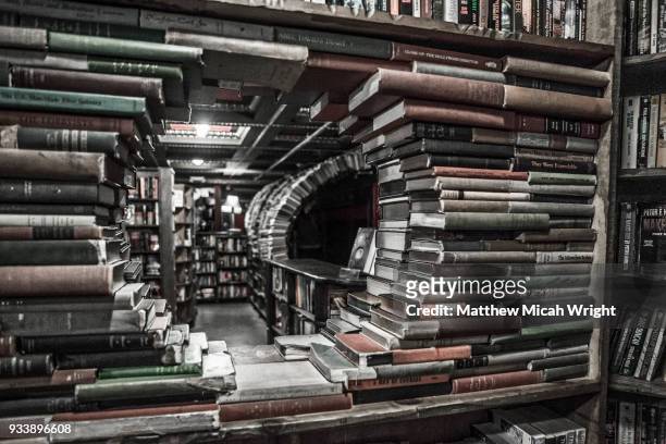 a walk through the last bookstore in downtown los angeles, california. - bookshop stock pictures, royalty-free photos & images