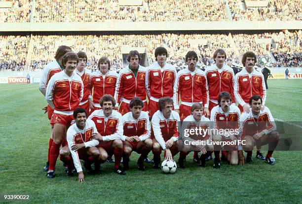 Liverpool team group taken before the European Cup Final between Liverpool and Real Madrid held on May 27, 1981 at the Parc des Princes in Paris,...