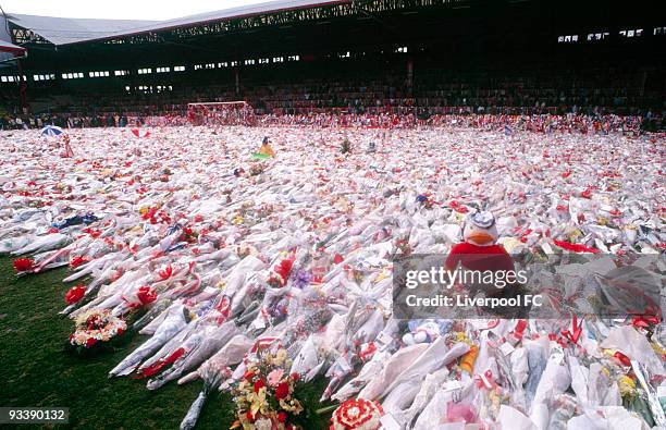 Sadness engulfs Anfield and the Kop Stand as many hundreds of thousands of tributes are laid in memory of the 96 people who died at Hillsborough...