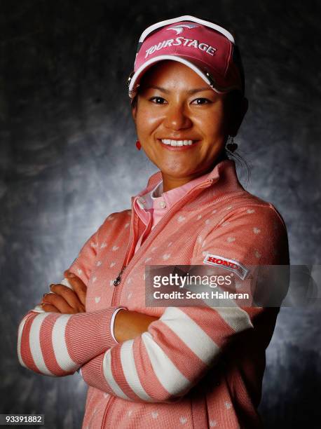 Player Ai Miyazato of Japan poses for a portrait prior to the start of the LPGA Tour Championship at the Houstonian Golf and Country Club on November...