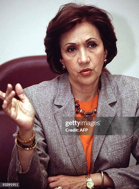 Photo taken in January of 2001 of de Consuelo Araujo, the ex-minister of culture was kidnapped last evening 24 September 2001. Fotografia tomada en...