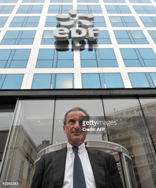 New President of French energy giant EDF Henri Proglio poses on November 25 in front of EDF headquarters in Paris. French government is to confirm...
