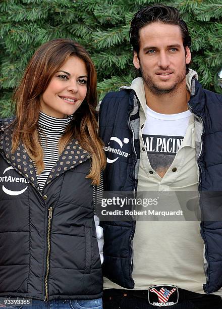 Maria Jose Suarez and Feliciano Lopez attend the opening of Portaventura on November 25, 2009 in Barcelona, Spain.