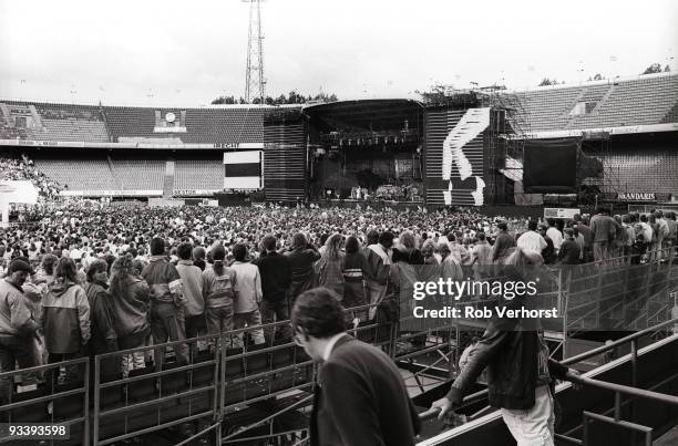 General view of the Feijenoord Stadium, Rotterdam before Michael Jackson arrives on stage during his Bad Tour on June 06 1988