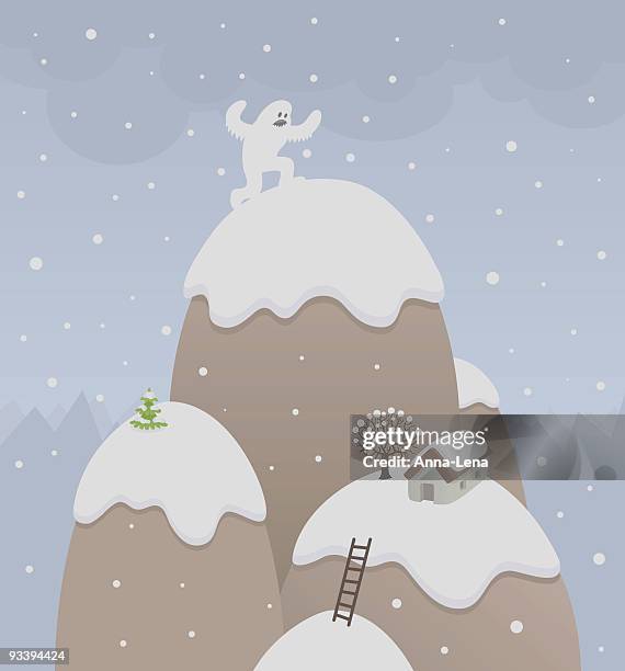 stockillustraties, clipart, cartoons en iconen met snowmonster - yeti