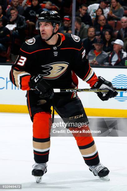 Francois Beauchemin of the Anaheim Ducks skates during the game against the St. Louis Blues on March 12, 2018 at Honda Center in Anaheim, California.