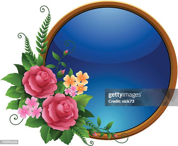 floral design frame - blue rose stock illustrations