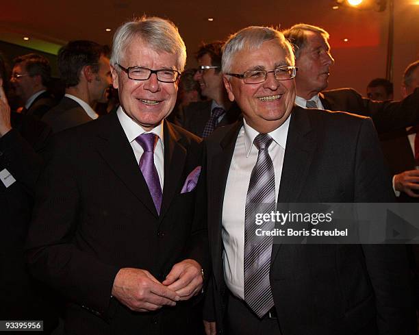 Reinhard Rauball , president of the German Football League and Theo Zwanziger , president of the German Football Association are seen during the...