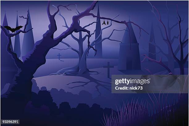 halloween background - cemetery stock illustrations