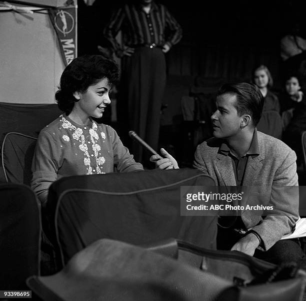 Walt Disney Television via Getty Images SPECIAL - "The Dick Clark Beechnut Show" 1960 Annette Funicello, Dick Clark