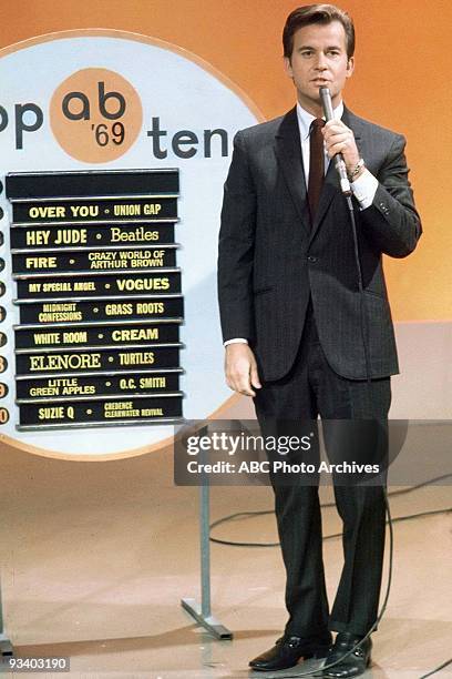 Dick Clark - 9/13/1969, Dick Clark hosts "American Bandstand," the most popular dance show of all-time. The program provided audiences with...