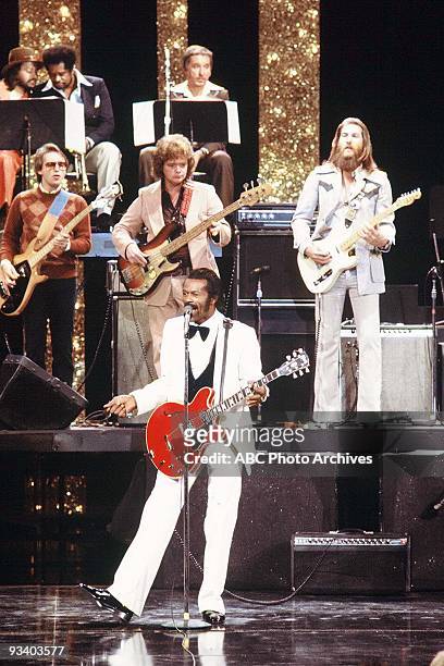 American Bandstand's 25th Anniversary Special" - 2/4/1977, Chuck Berry performs during the finale of the show.,