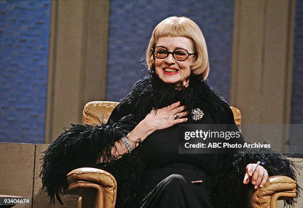 Bette Davis chatted with host Dick Cavett.,