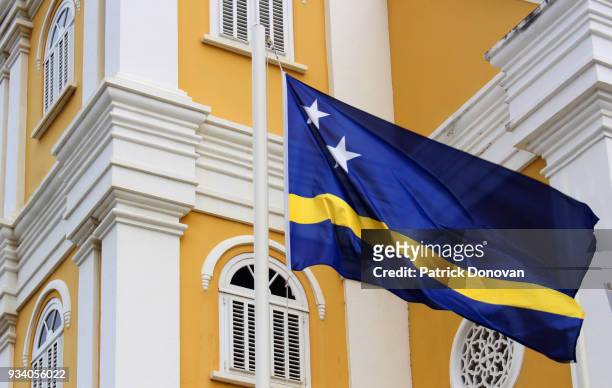 flag of curacao - curaçao stockfoto's en -beelden